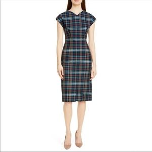 New BOSS HUGO BOSS Daela Plaid Slit Dress NWOT
